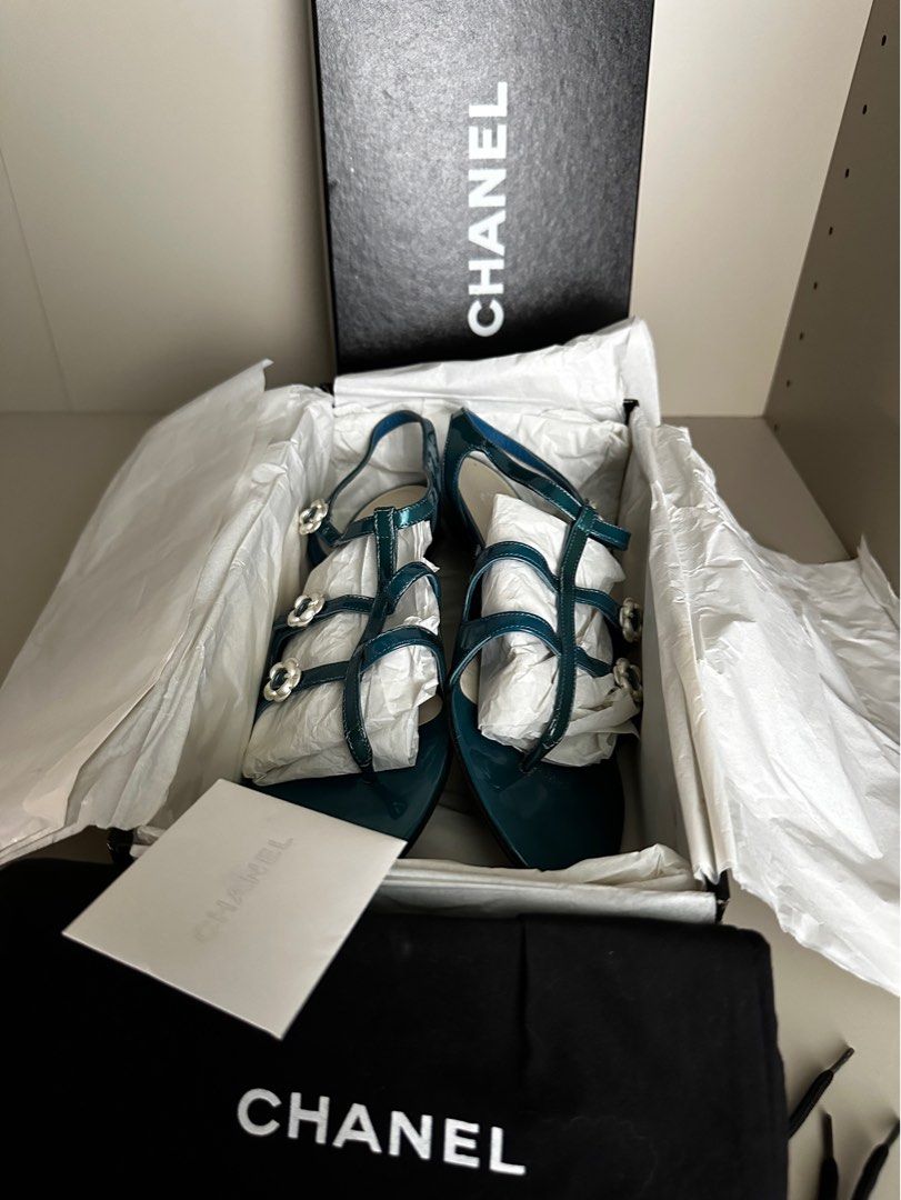 New Authentic Chanel Camellia Sandal size EU37.5 Women s Fashion
