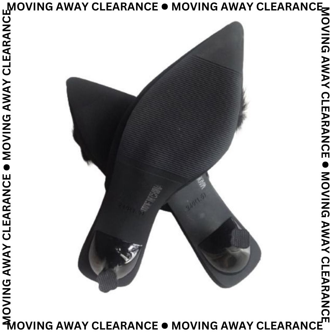 Fur trim heels outlet