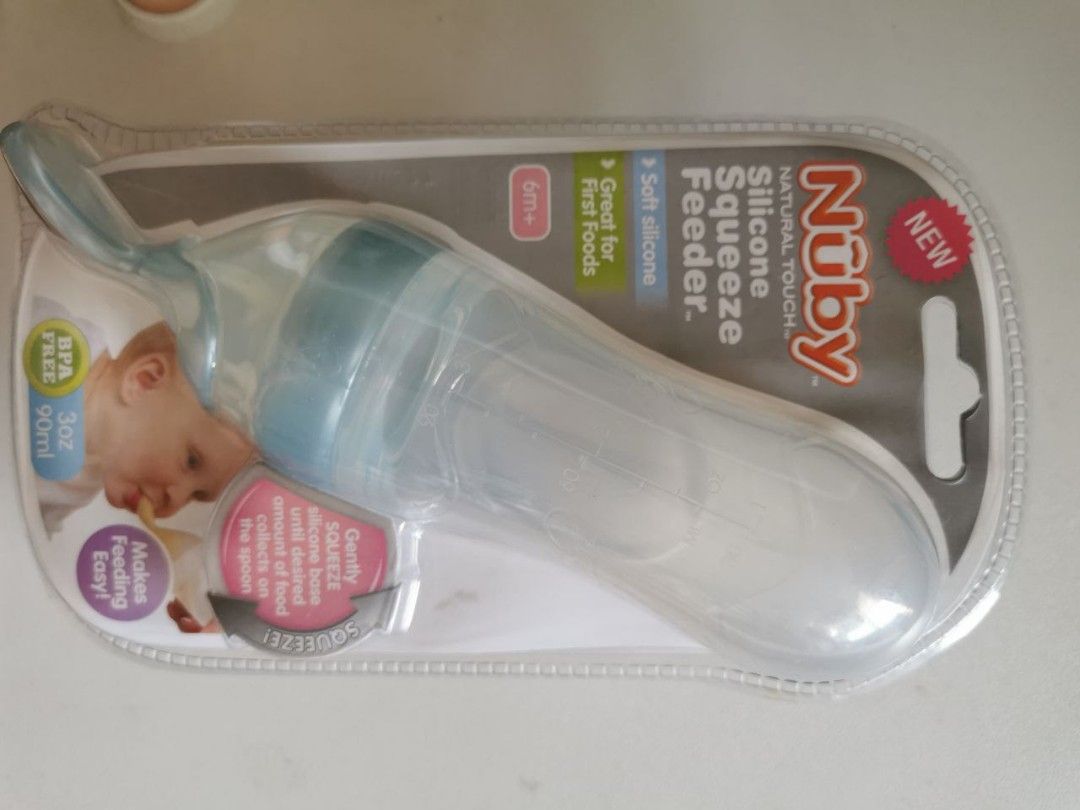 Feeding Spoon with Squeezy food Grade Silicone Feeder bottle , For Infant  Baby, 90ml, BPA Free