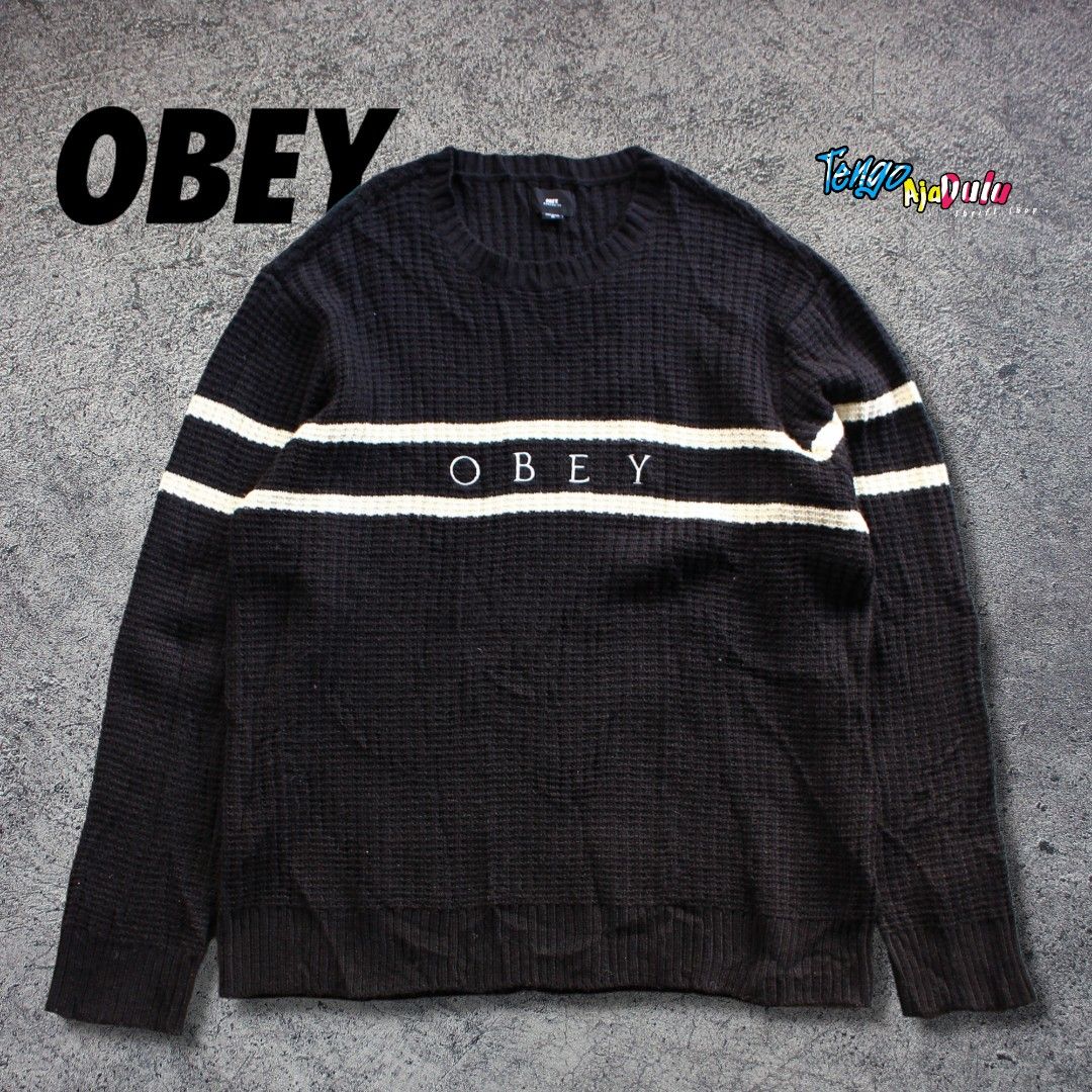Obey Roebling Sweater Fesyen Pria Pakaian Baju Luaran di Carousell