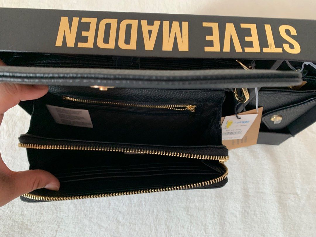 Steve Madden Crossbody Purse Bag Wallet Card Case 2 Piece Gift Set Black Tas  - Steve Madden bag 