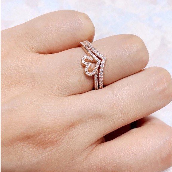 Wishbone heart new arrivals ring