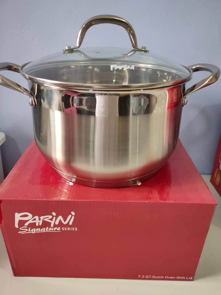 NEW Parini Cookware 4 Quart Stainless Dutch Oven w Lid Stove Top Dishwasher  Safe