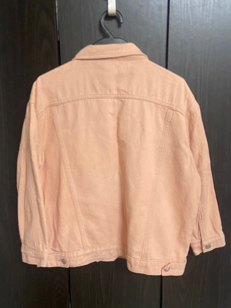 Jaket denim pink shop