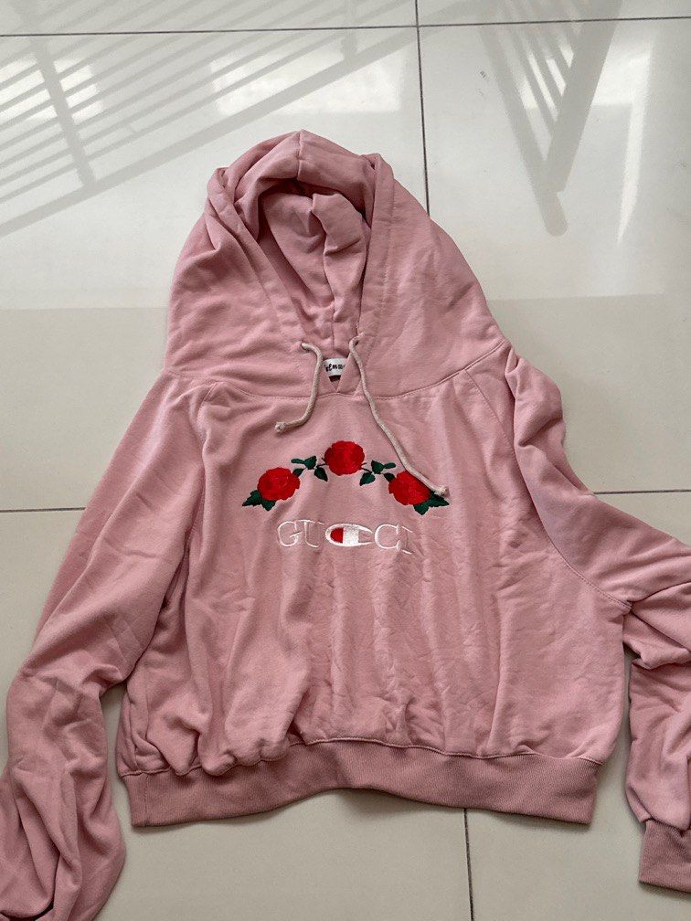 Pink Rose Hoodie Women s Fashion Coats Jackets and Outerwear on Carousell