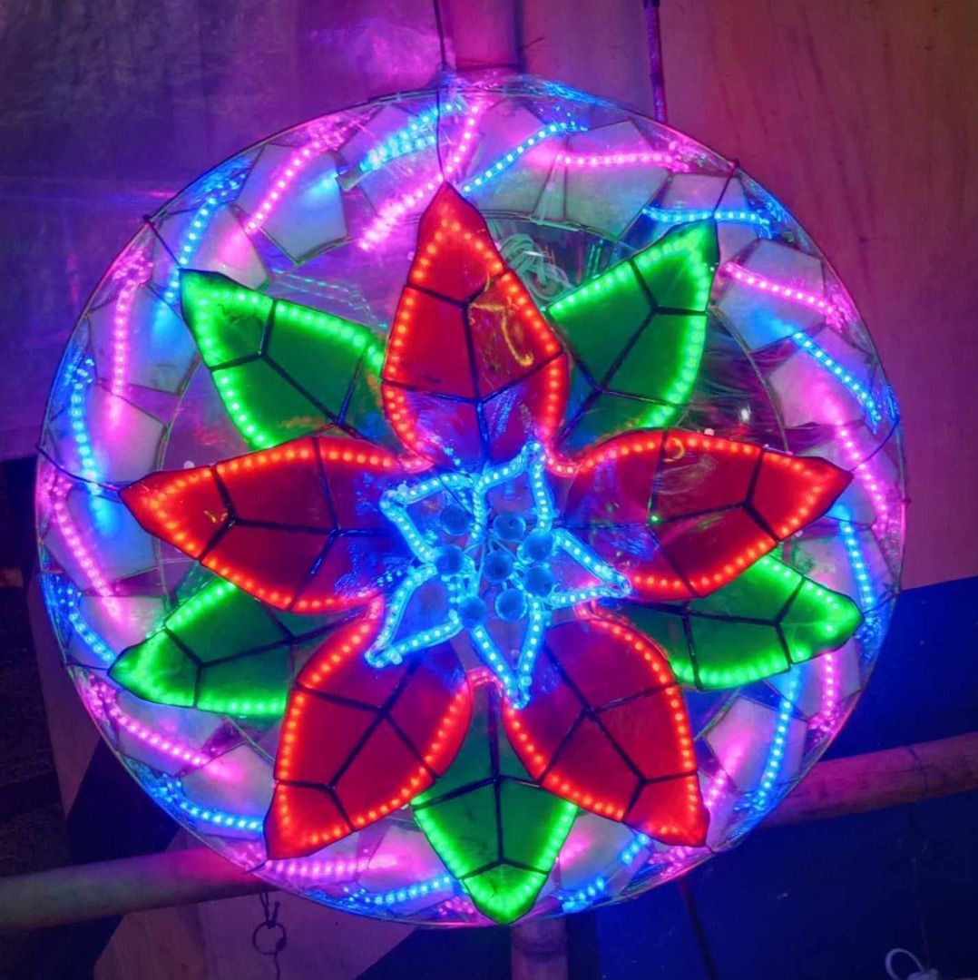 Poinsettia Capiz Parol Christmas Lantern Limited Edition Multicolor ...