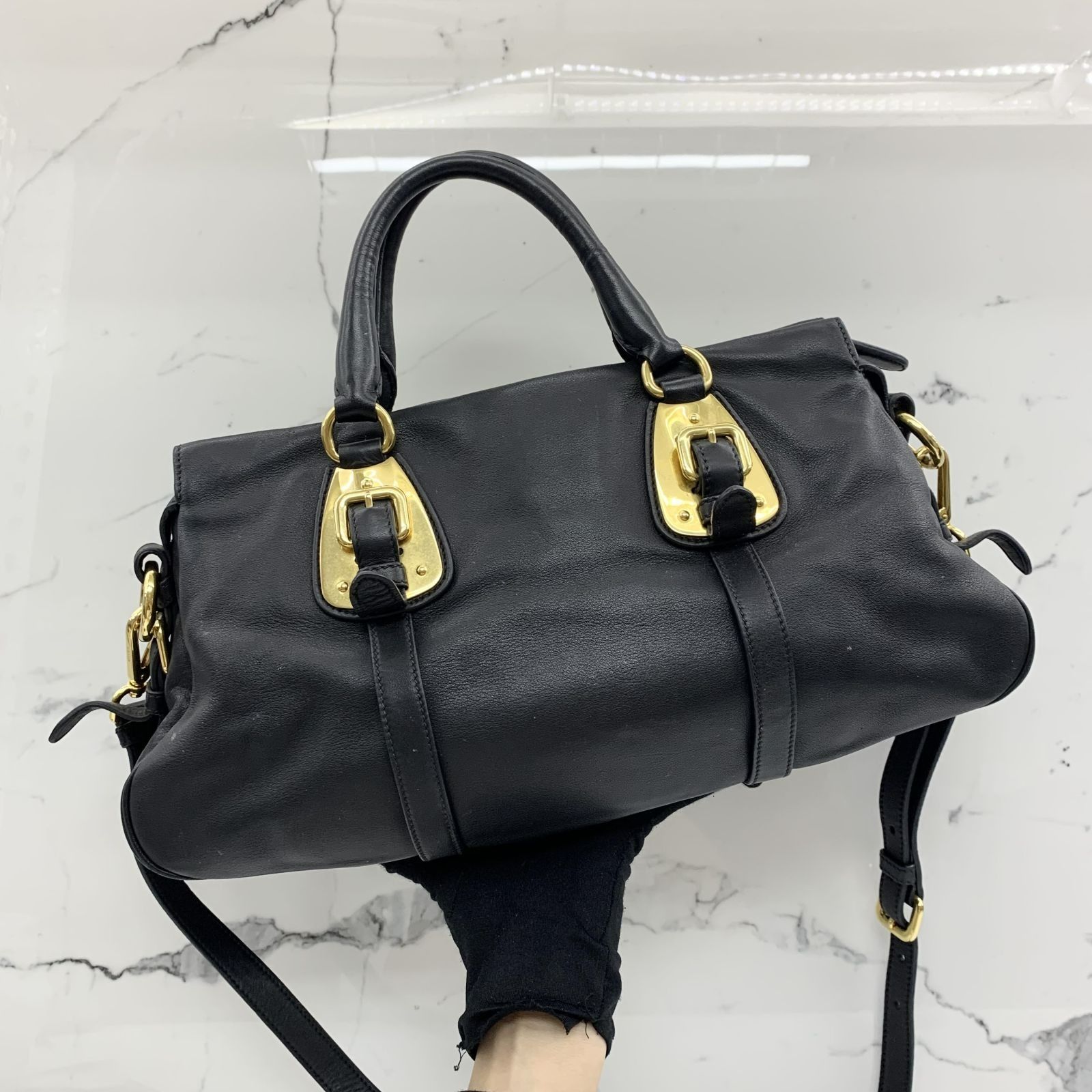 PRADA BN1903 BLACK LEATHER 2WAY SHOULDER BAG 237025581 KM Luxury Bags Wallets on Carousell