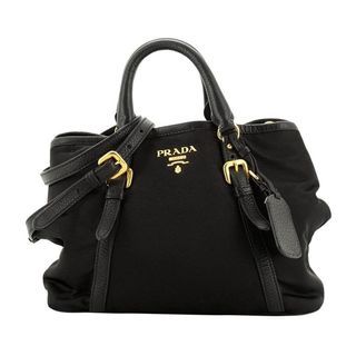  Prada Womens Two Way Black Tessuto Nylon Tote Crossbody Calf  Leather Trim 1BC060 : Clothing, Shoes & Jewelry