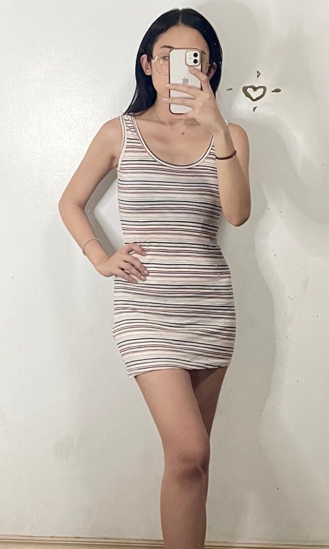 Pull & Bear Bodycon Fitted Striped White Navy Blue Red Mini Dress (Category: Dresses) located in Quezon City. Submitted by moejo (Listing ID 1250136516, Image 2). Description: Brand: Pull & Bear Size: M, best fits XS-S Never been used Bodycon, fitted, striped, white, navy blue, red, maroon, mini dress, sexy, body hugging.