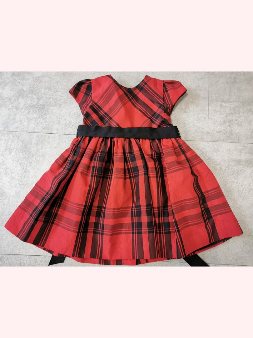 Ralph Lauren Plaid Dress Red Black for babies toddlers Size 24M Babies Kids Babies Kids Fashion on Carousell