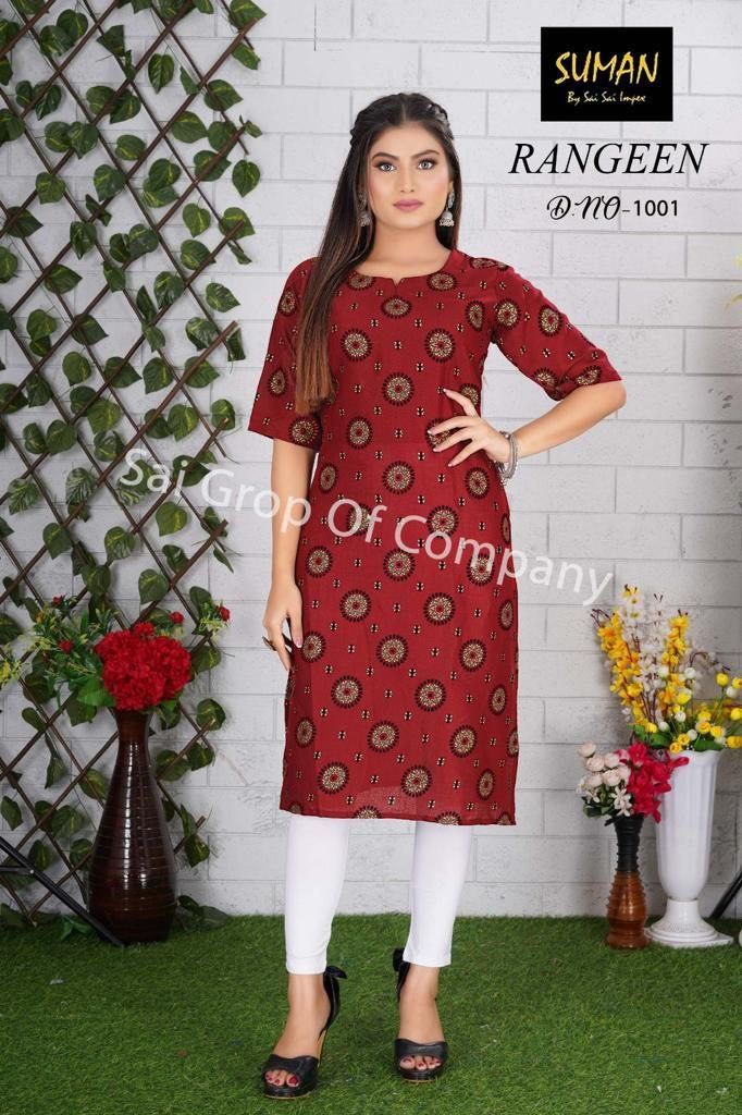 Rayon Kurtis with Design Work S 5XL Women s Fashion Tops