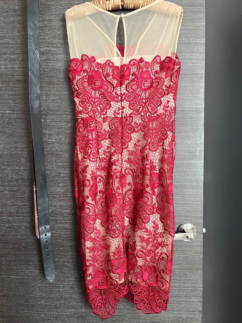 Red Floral Dress, Women's Fashion, Dresses & Sets, Evening dresses ...