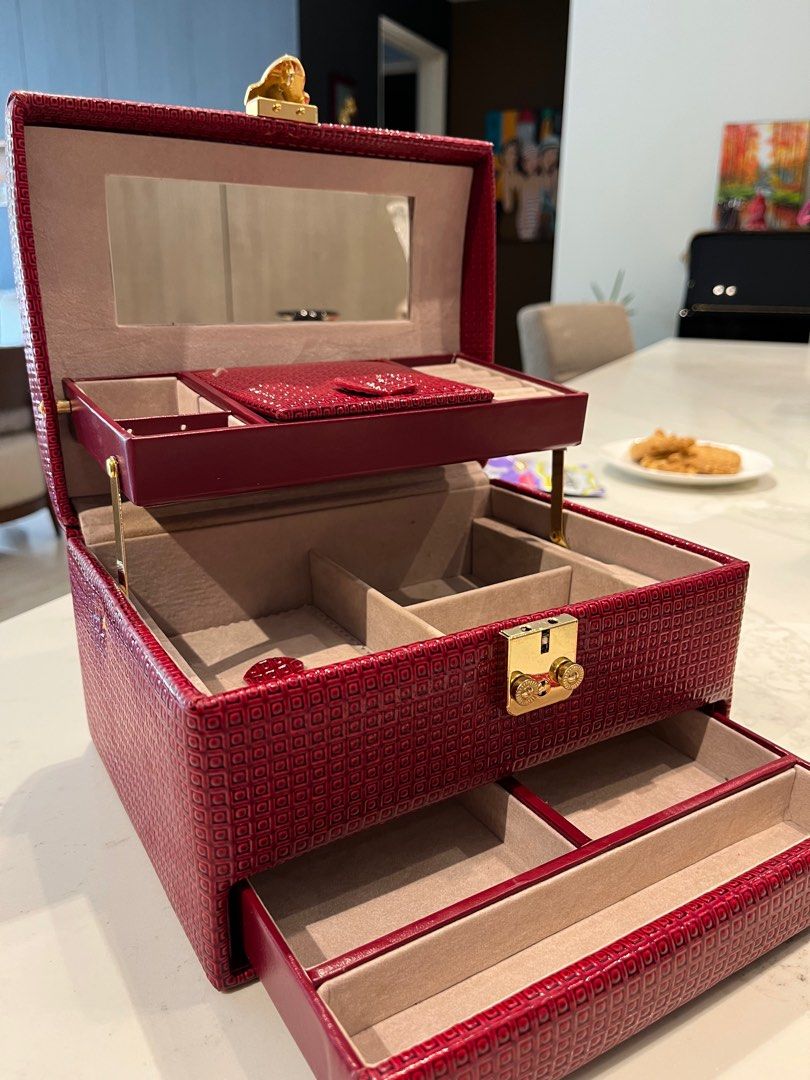 Red Leather Jewelry Box