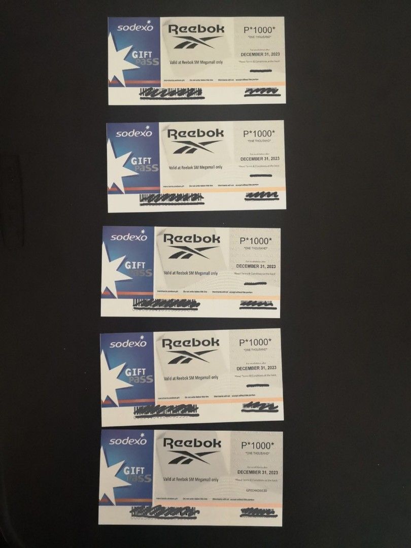 Reebok gift certificate clearance