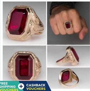 Mens gold ruby rings for sale discount