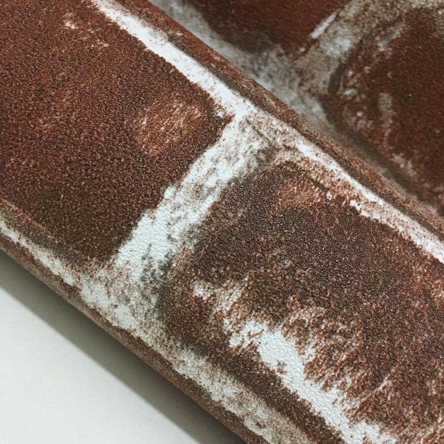 Rustic Vintage 3D Faux Brick Wallpaper Roll Vinyl PVC Retro Industrial