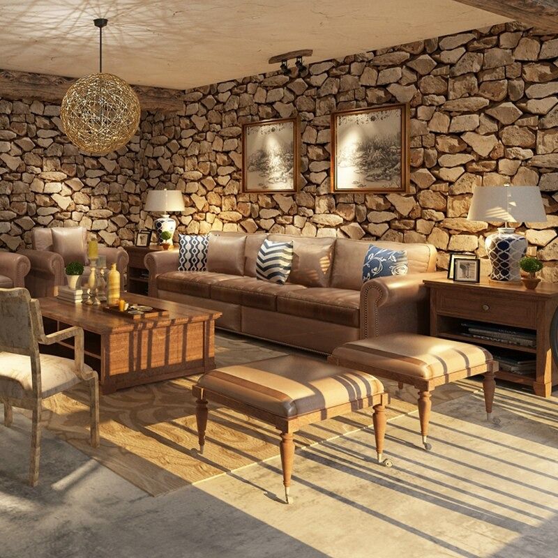 Rustic Vintage 3D Faux Brick Wallpaper Roll Vinyl PVC Retro Industrial