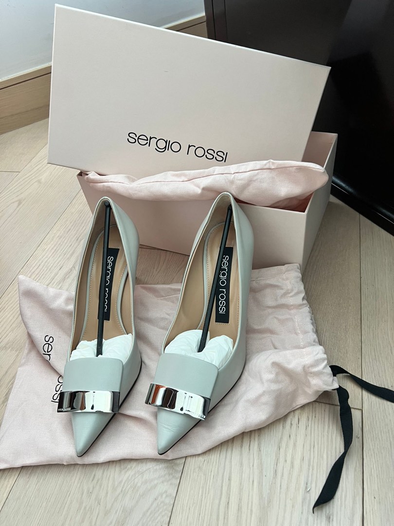 正品Sergio Rossi高踭鞋99.99新7.5cm原價$6300, 女裝, 鞋, 高跟鞋