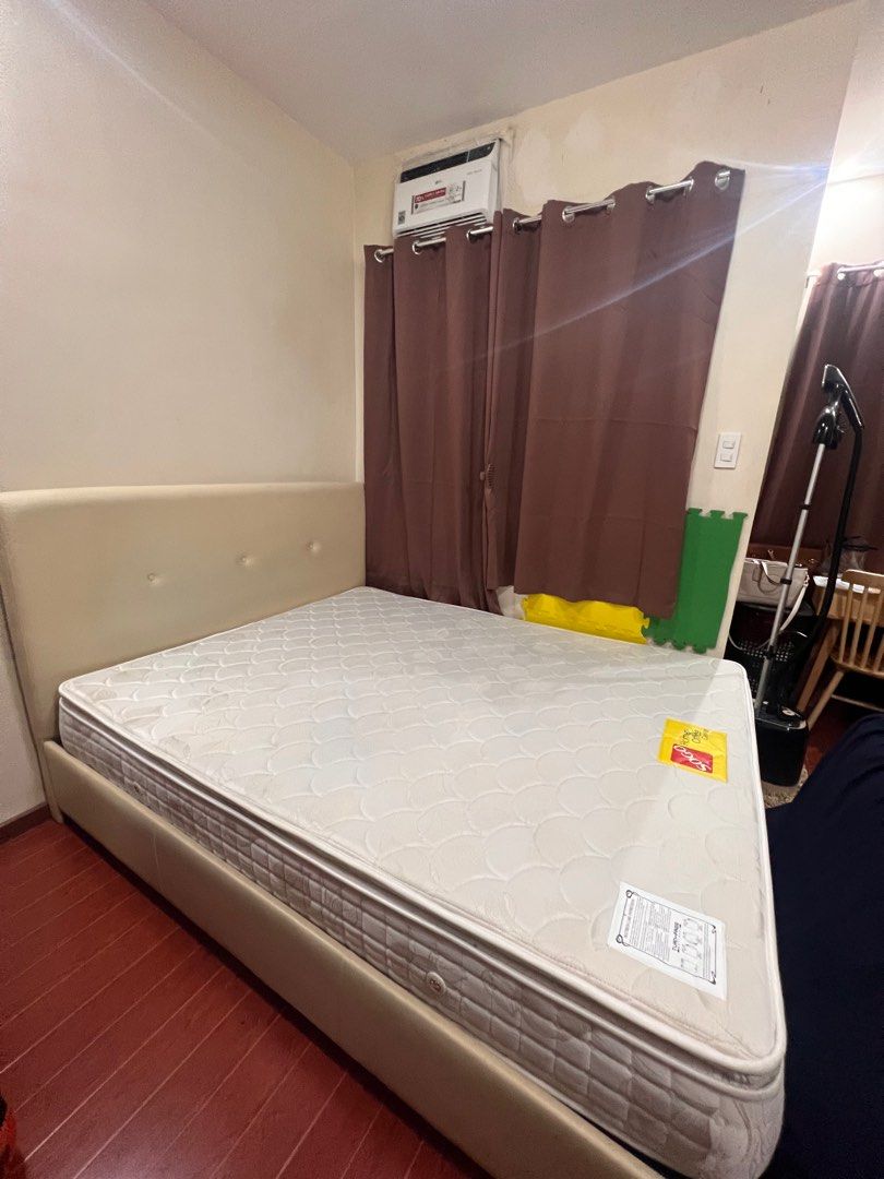 [SET] Orthopedic Ambassador Mattress and Bed Frame with Leatherette