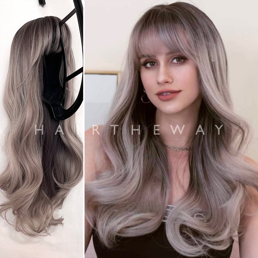 Shanice | Ash Grey Ombre Hair Wig Long Loose Wavy Korean Perm, Beauty &  Personal Care, Hair On Carousell