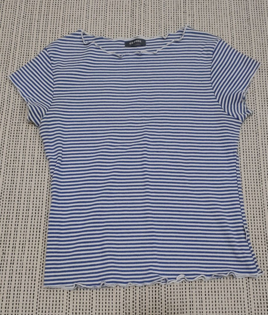 Shirt with Stripes Crop for RM5 only, Women's Fashion, Tops, Shirts on ...
