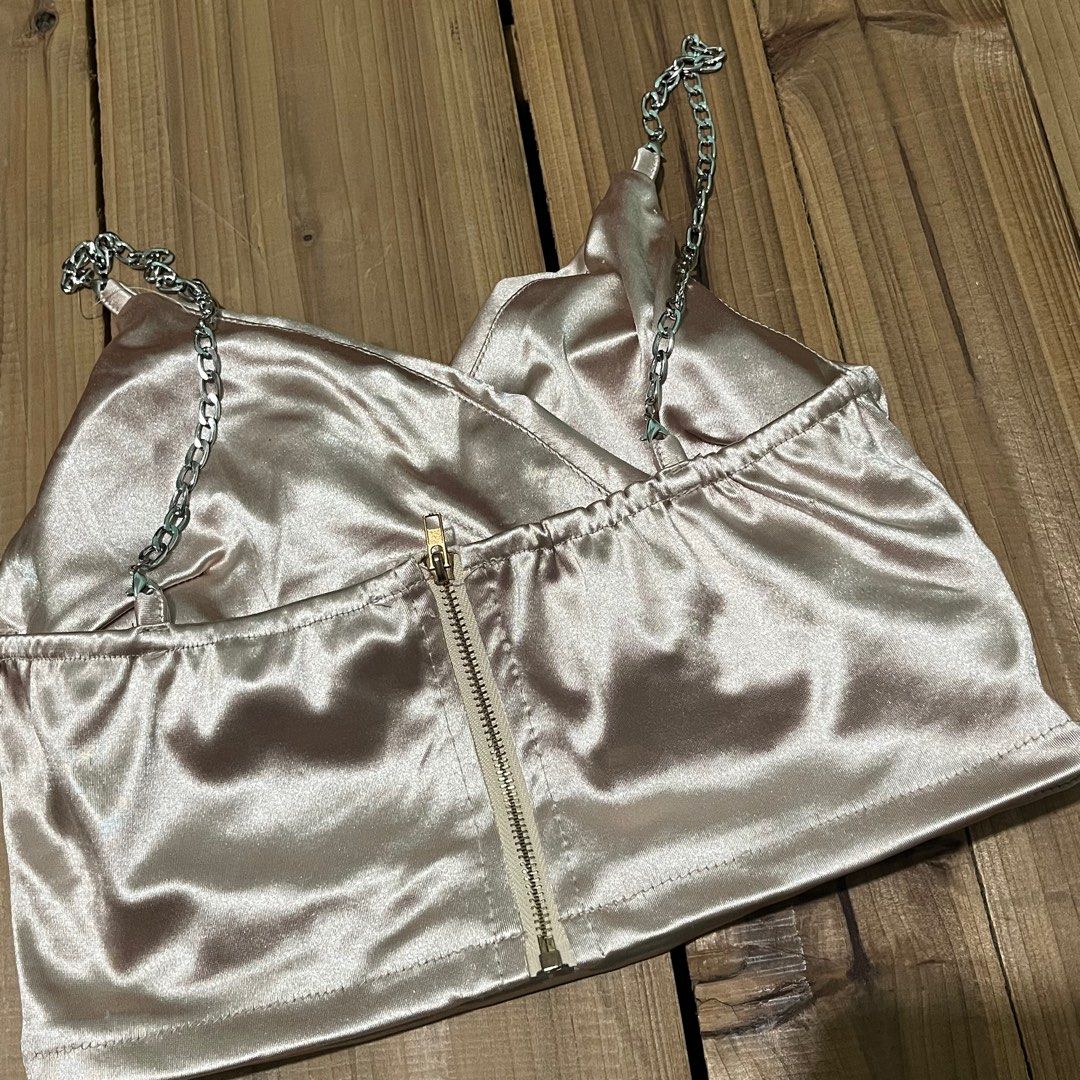 Silk champagne coordinates— padded top (Category: Sets or Coordinates) located in Manila. Submitted by tere.mnl (Listing ID 1250016553, Image 3). Description: Small to medium.