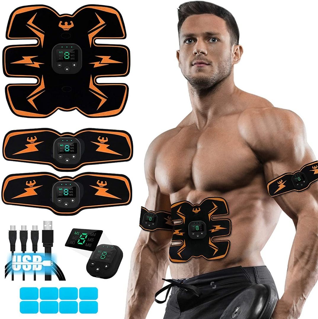 EMS ABS Rechargeable Wireless Abdominal Muscle Stimulator Smart Fitness  Massage Sticker Weight Loss belt Body Slimming belt