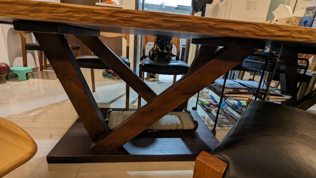 Solid teak wood table base, Furniture & Home Living, Furniture, Tables