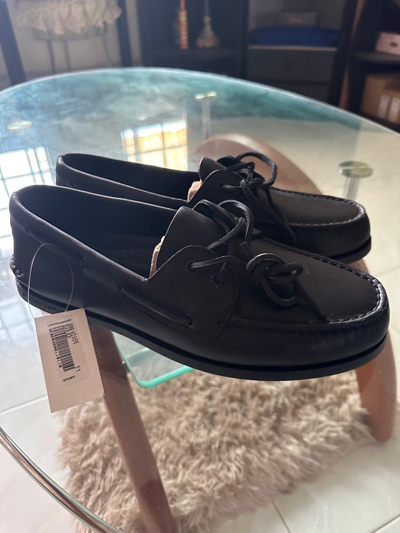 All black sperry boat shoes discount