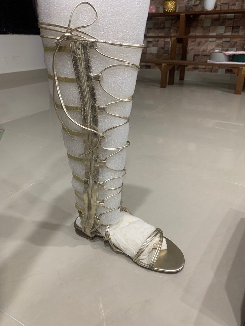 Stuart Weitzman Gold Gladiator Sandals Luxury Sneakers