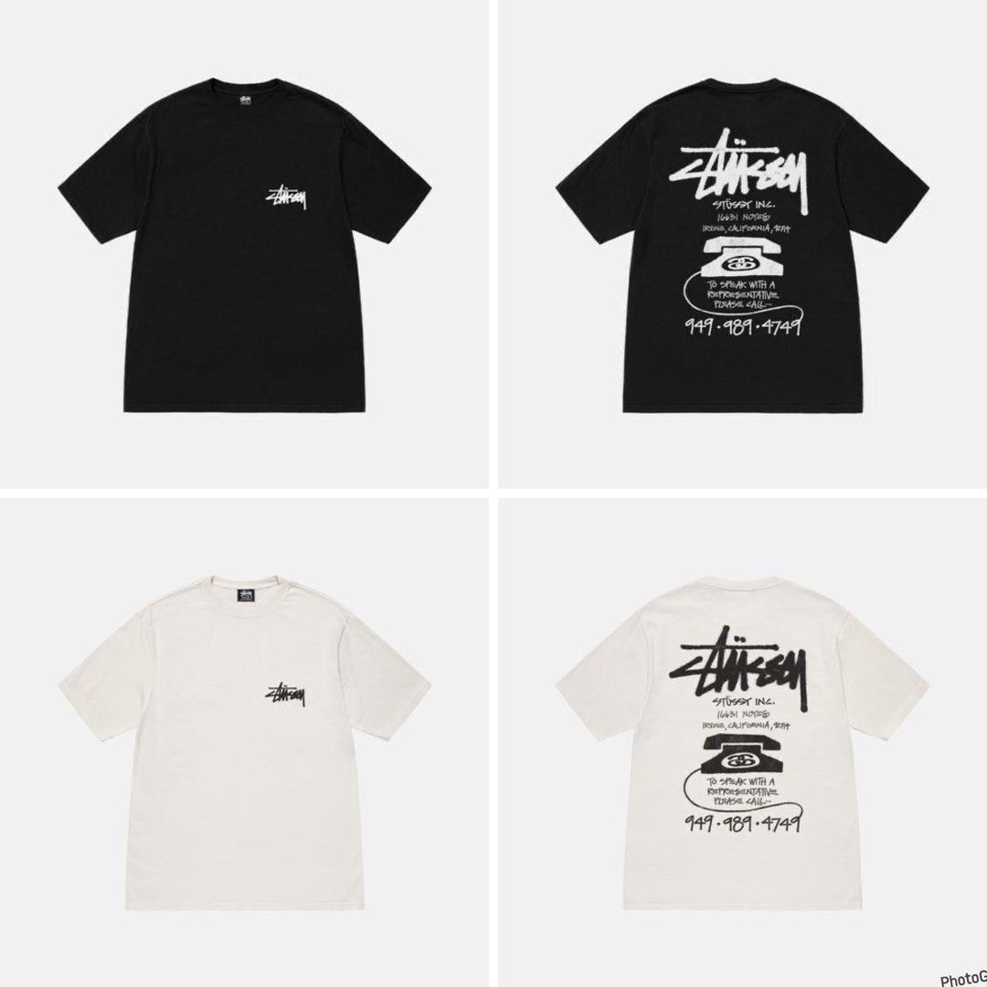 ★23AW★STUSSY OLD PHONE TEE PIGMENT DYED STUSSY ステューシー 23AW OLD PHONE TEE PIGMENT DYED BLACK T