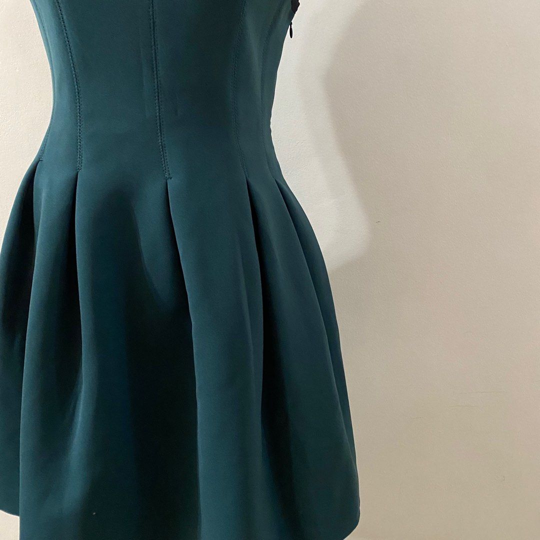 alexander wang fit and flare mini dress emerald green