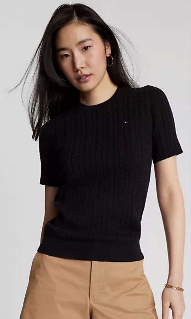 Tommy Hilfiger short-sleeve ribbed-knit Top - Farfetch