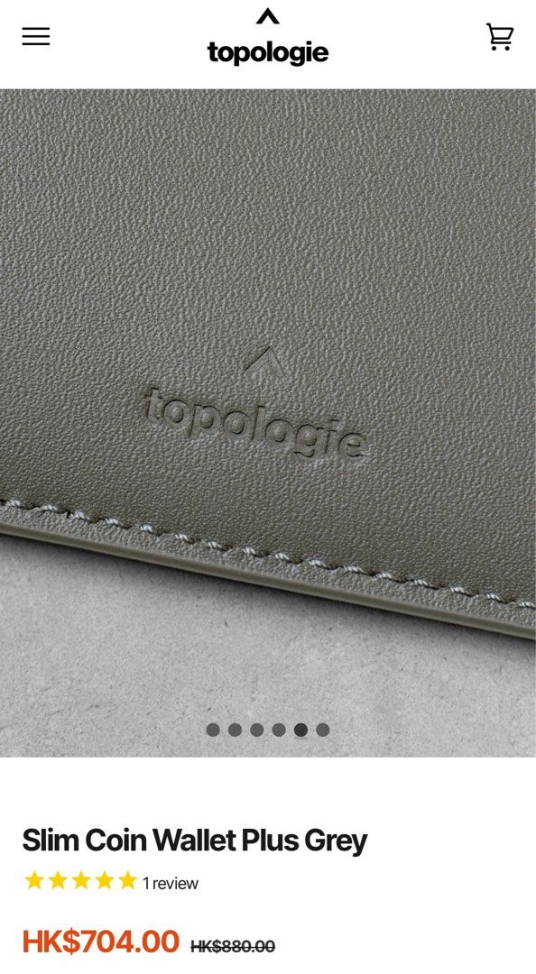 Topologie Slim Coin Wallet (Grey) - Topologie真皮銀包（灰色）, 男