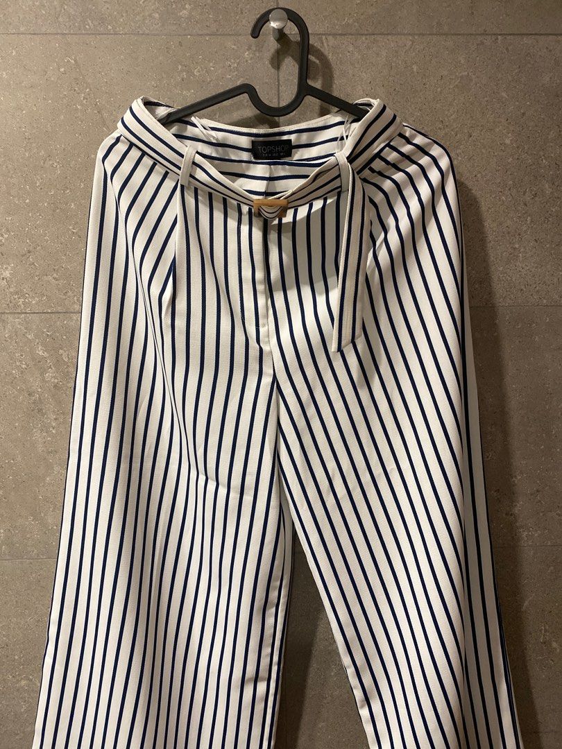 Topshop blue and white striped trousers. Literally... - Depop