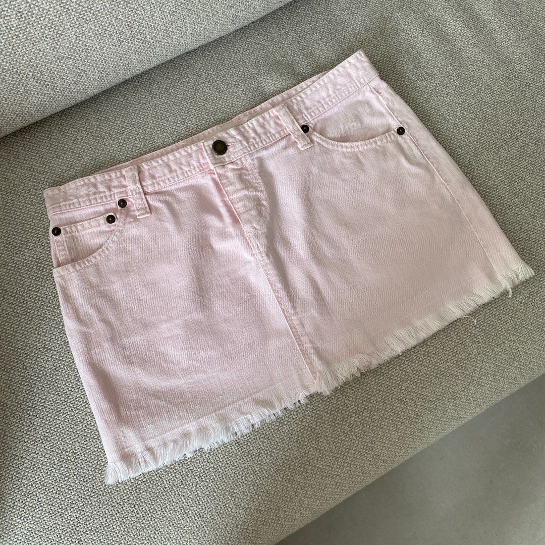 Pink denim skirt topshop clearance