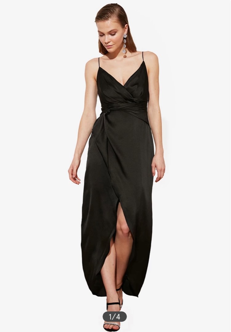 Trendyol Wrap Evening Dress, Women's Fashion, Dresses & Sets, Evening