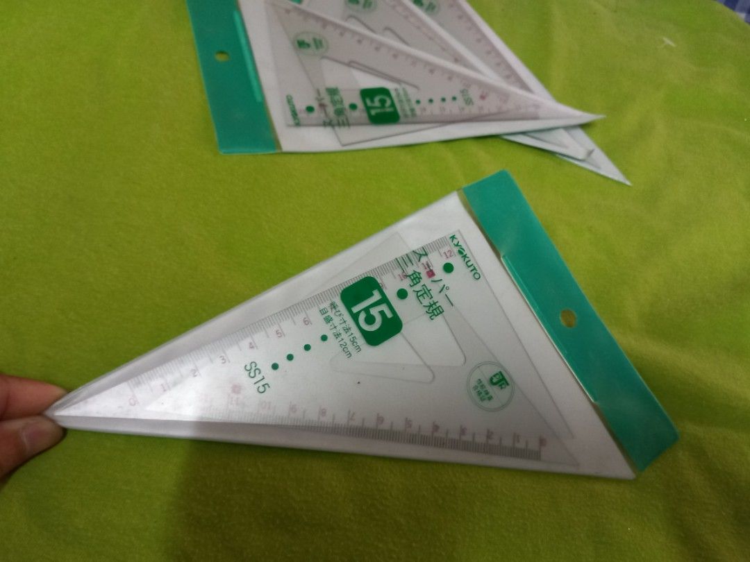 Triangle ruler (Category: Stationery & School Supplies) located in Quezon City. Submitted by plutus08 (Listing ID 1250052766, Image 2). Description: take all 120 3pcs.