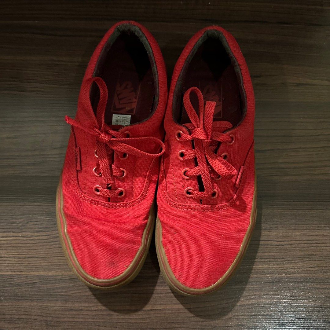 ORIGINAL VANS Era Canvas Racing Red Gum Bottom UK 5 Women s