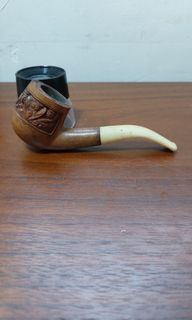 VINTAGE BRIER Pipe hand carved wood with ivo