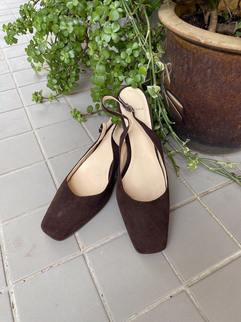 Brown suede kitten heels new arrivals