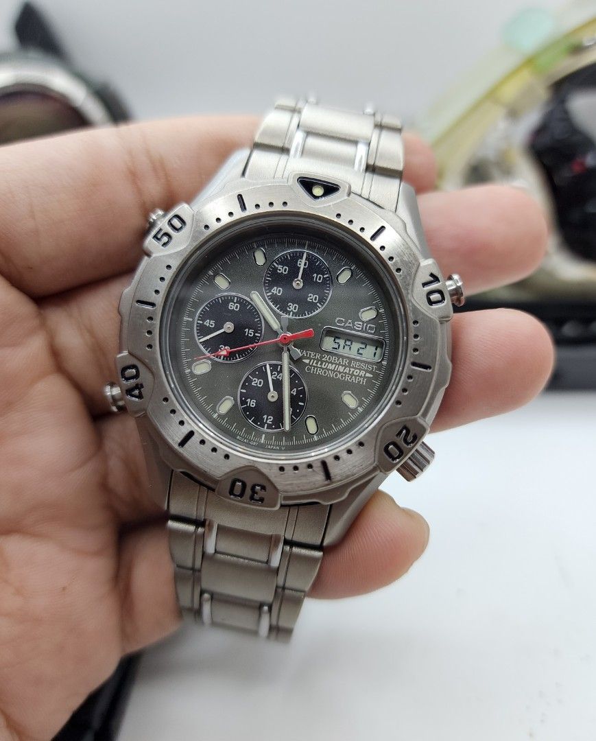 Vintage Casio Marlin MD812 Chronograph Men s Fashion Watches