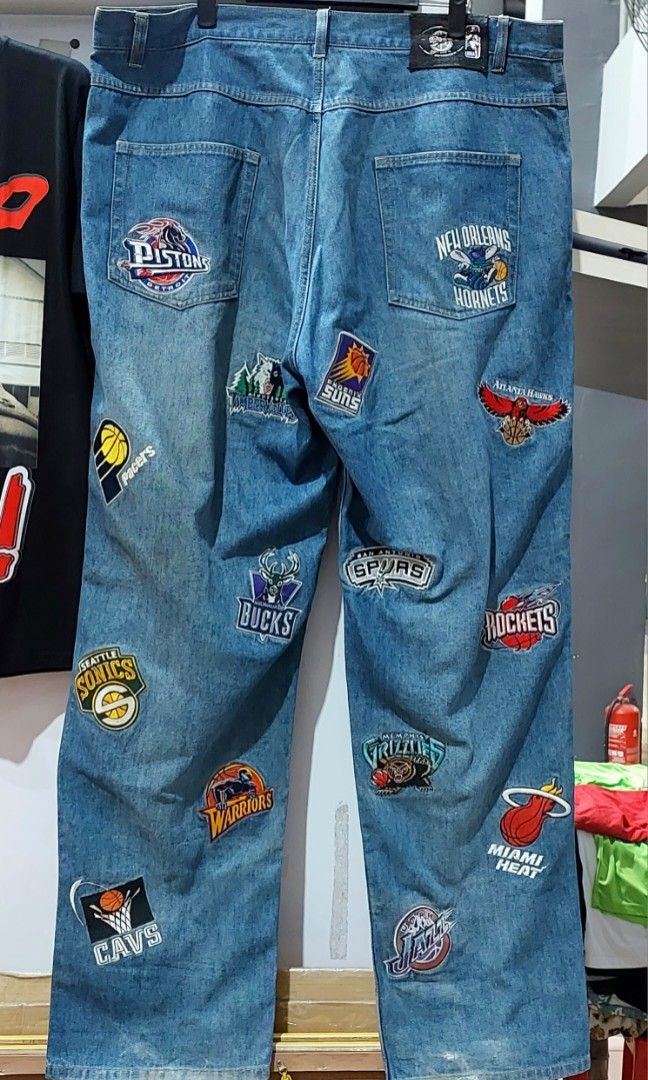 NBA UNK Embroidered Team Logo Patch Basketball Jeans (36