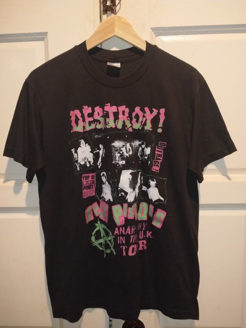 Vintage Sex Pistols 80s Punk T Shirt Band Rare Mens Fashion Tops And Sets Tshirts And Polo 