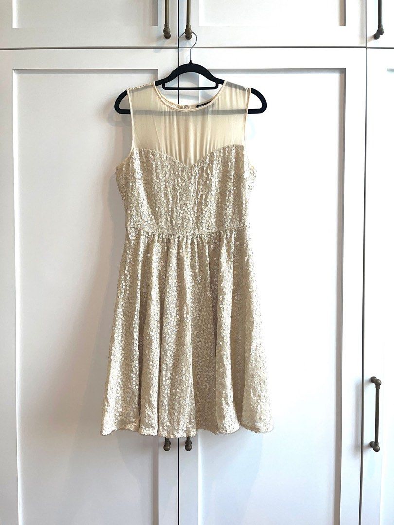 Warehouse silver cheap sequin dress
