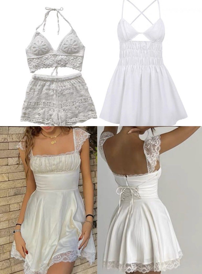 White deals dress set
