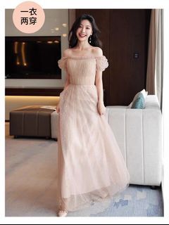 Woman dinner dress night gown XXL XL pink glitter