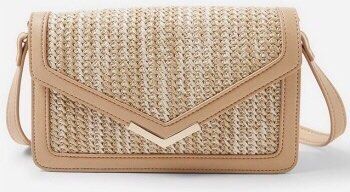 White straw cheap crossbody bag