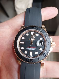Rolex 126655 40mm Yacht-Master 18K Rose Gold Black dial Black