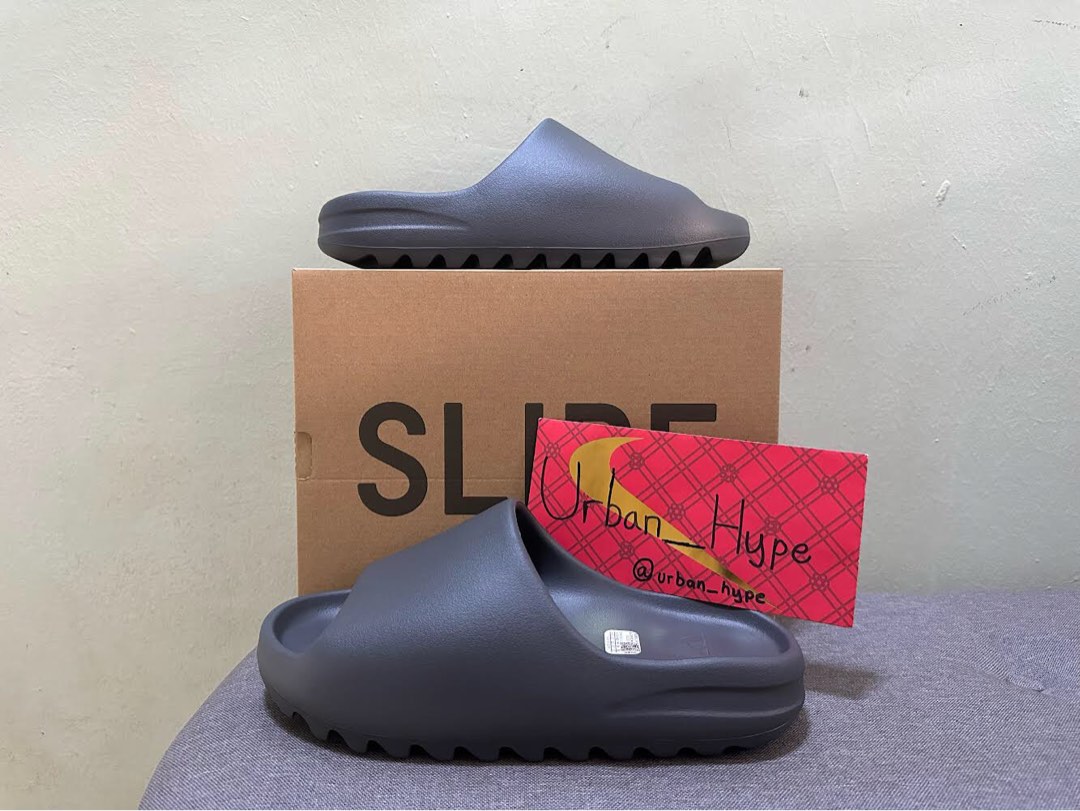 Yeezy Slides “Slate Grey”, Men's Fashion, Footwear, Flipflops and Slides on  Carousell